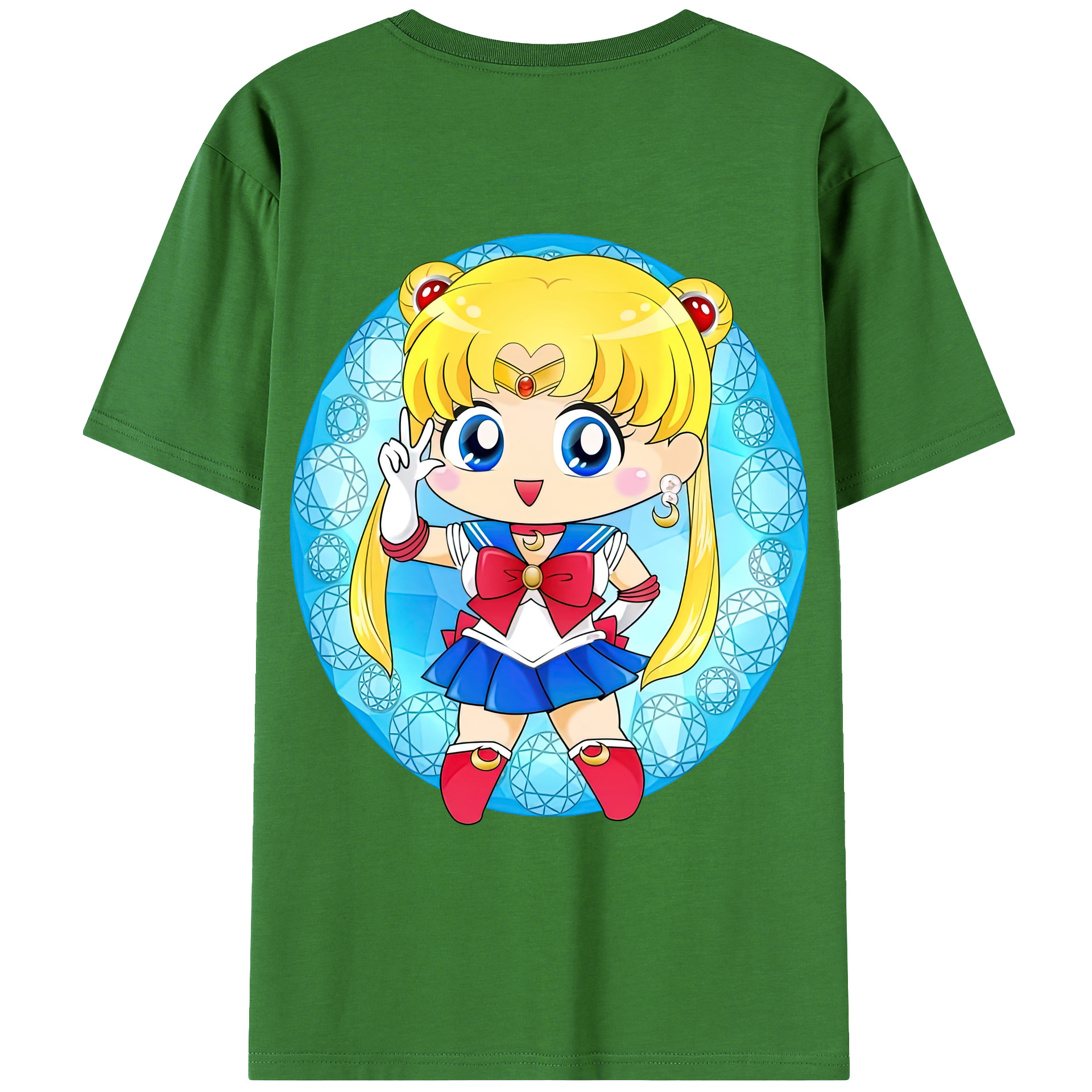 （画像用） 美少女戦士セーラームーン 月野 うさぎ つきの うさぎ Sailor Moon Tsukino Usagi レディース半袖Tシャツ(バックプリント)